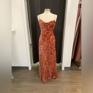 Jenny Yoo Rory Velvet Burnout Printed Floral Dress